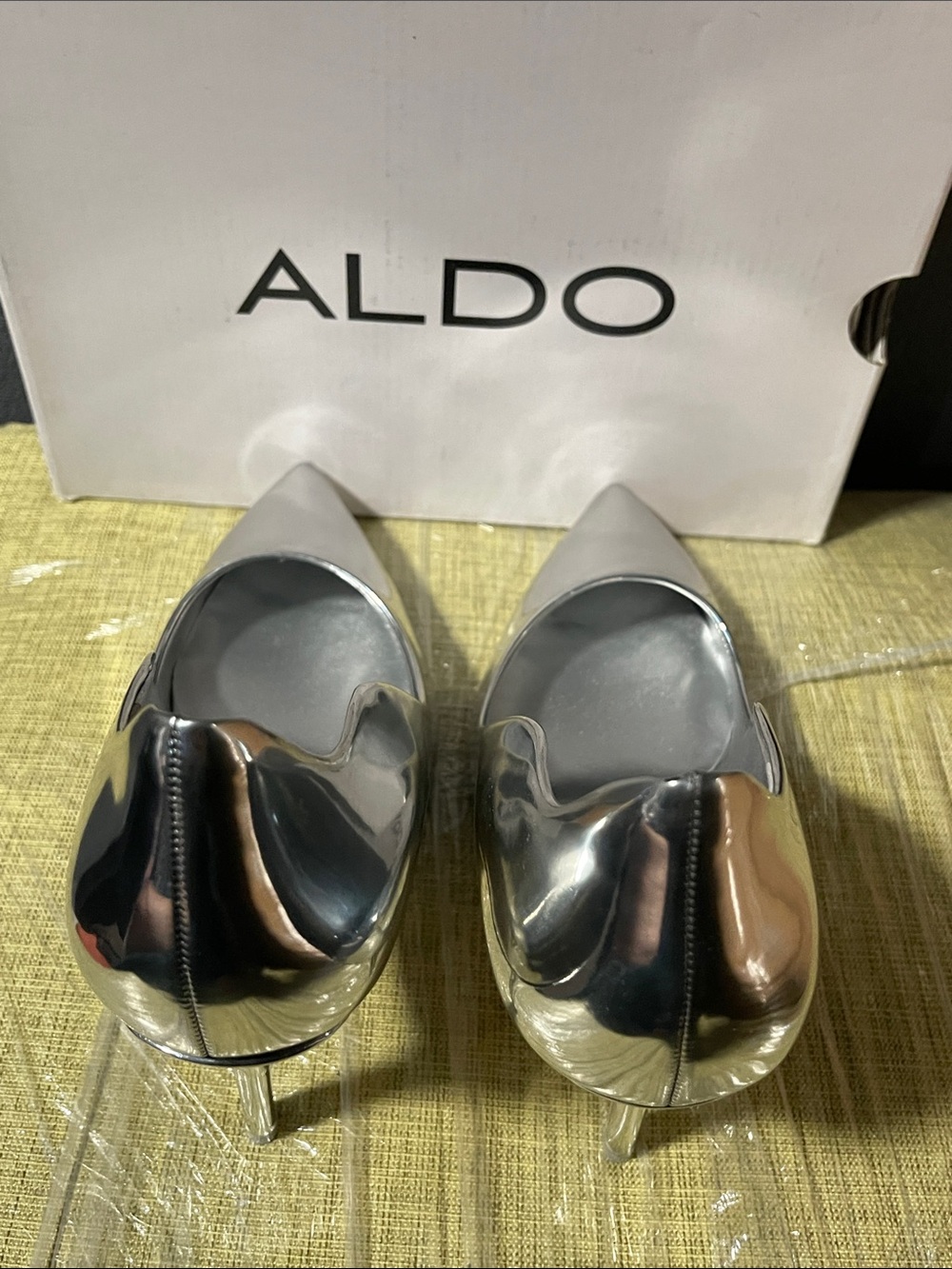 Aldo Metallic Silver Pointed Toe Stiletto Pumps - Picture 6 of 11